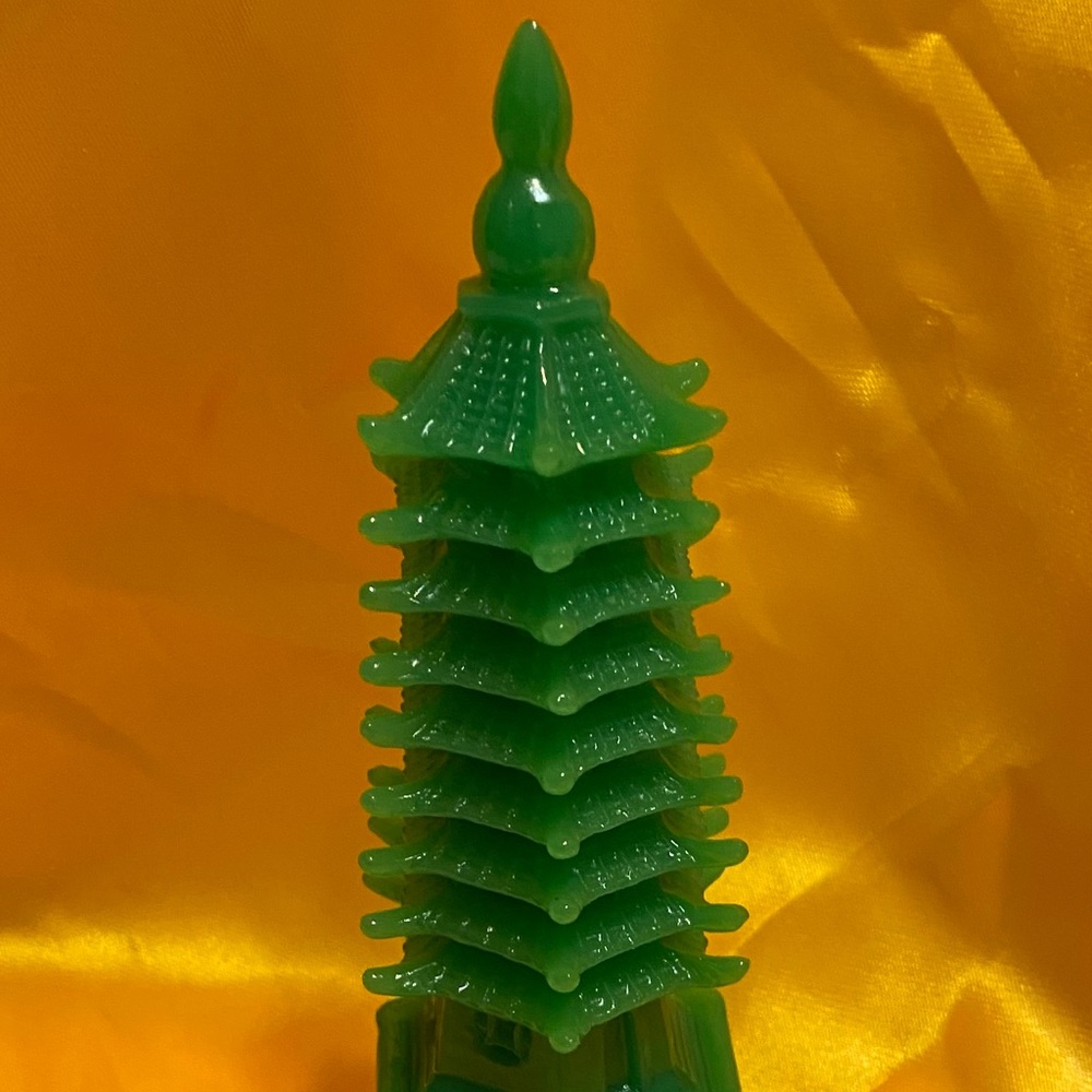 Feng Shui 7.25” GREEN PAGODA TOWER statue!